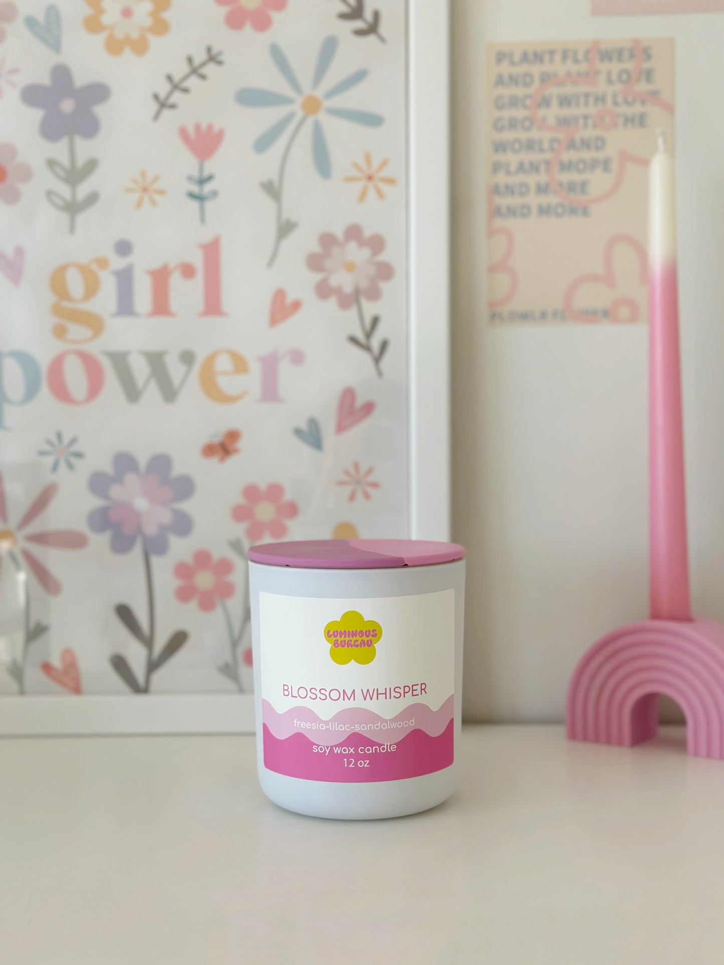 Blossom Whisper Soy Wax Candle with Crackling Wooden Wick